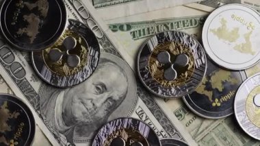 Bitcoins dijital cryptocurrency dönen çekim