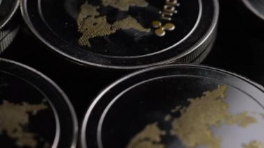 Bitcoins dijital cryptocurrency dönen çekim