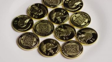 Titan Bitcoins dijital cryptocurrency dönen çekim
