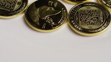Titan Bitcoins dijital cryptocurrency dönen çekim