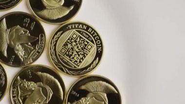 Titan Bitcoins dijital cryptocurrency dönen çekim
