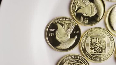 Titan Bitcoins dijital cryptocurrency dönen çekim