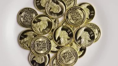 Titan Bitcoins dijital cryptocurrency dönen çekim