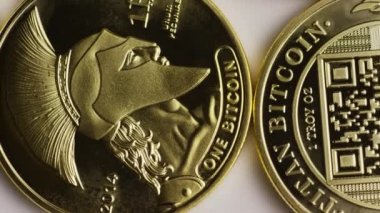 Titan Bitcoins dijital cryptocurrency dönen çekim