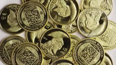 Titan Bitcoins dijital cryptocurrency dönen çekim