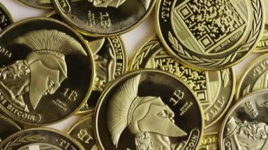 Titan Bitcoins dijital cryptocurrency dönen çekim