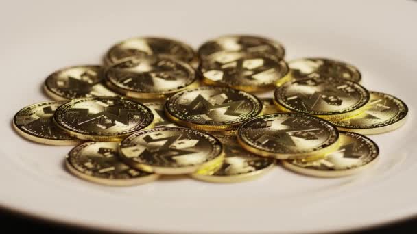 비트 코인의 회전 샷 디지털 암호 화폐-비트 동전 Monero — 비디오