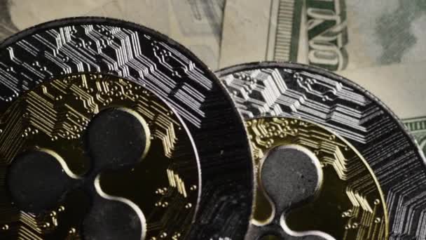 比特币数字加密货币的旋转拍摄 — 图库视频影像