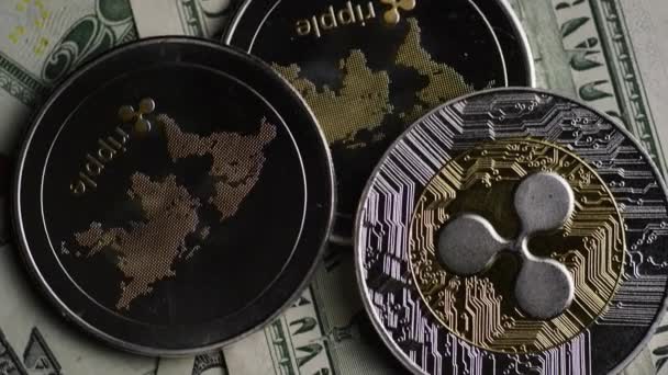 Rotating shot of Bitcoins digital cryptocurrency — Stock Video