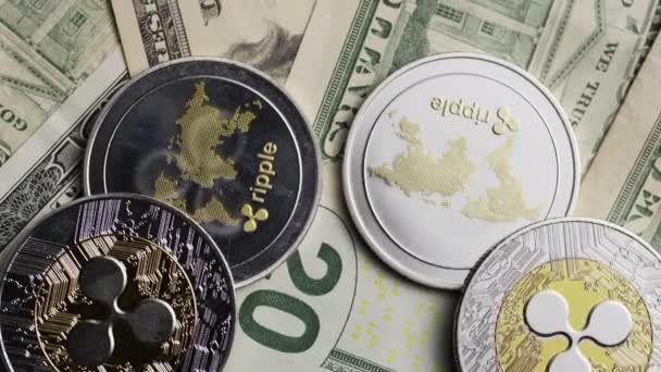 Colpo rotante di Bitcoin criptovaluta digitale — Video Stock