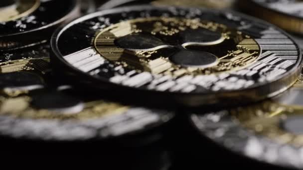 Rotating shot of Bitcoins digital cryptocurrency — Stock Video