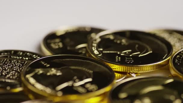 Обертовий постріл з Titan bitcoins цифровий cryptocurrency — стокове відео