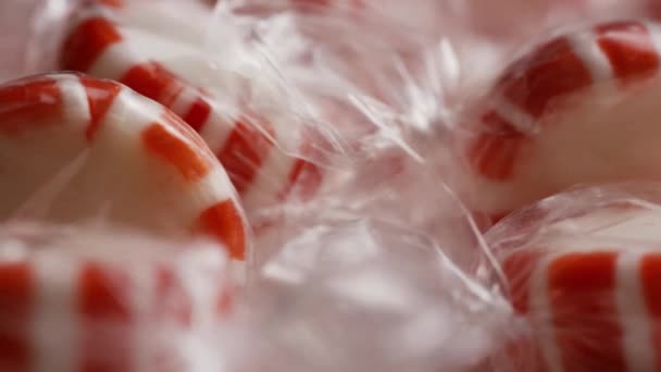 Plan rotatif de bonbons à la menthe poivrée — Video