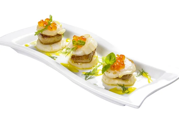 Scallop z foie gras — Zdjęcie stockowe