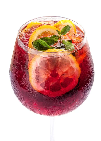 Sangria on a white background. Classic Spanish drink — Stock Photo, Image