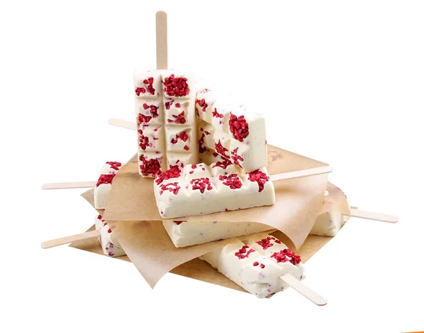 Homemade ice cream on white background — Stock Photo, Image