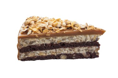 Beyaz arka planda çikolatalı muz tatlısı