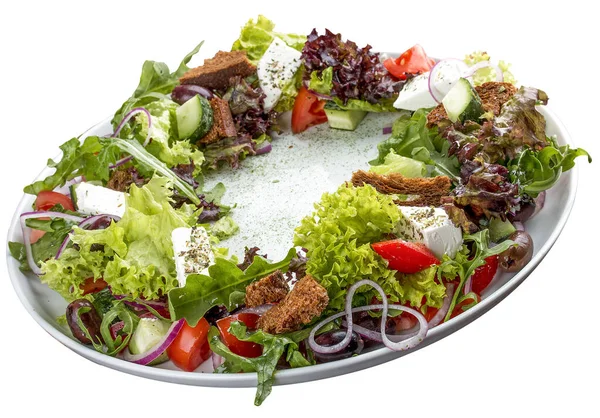 Görög saláta. Fehér alapon — Stock Fotó