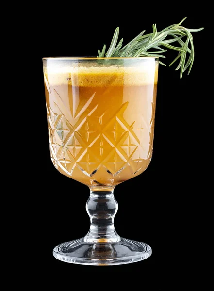 Drink Caldo Con Olivello Spinoso Rosmarino Sfondo Scuro — Foto Stock