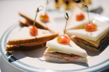 Masanın üzerinde bir tabak üzerinde Aperatifler