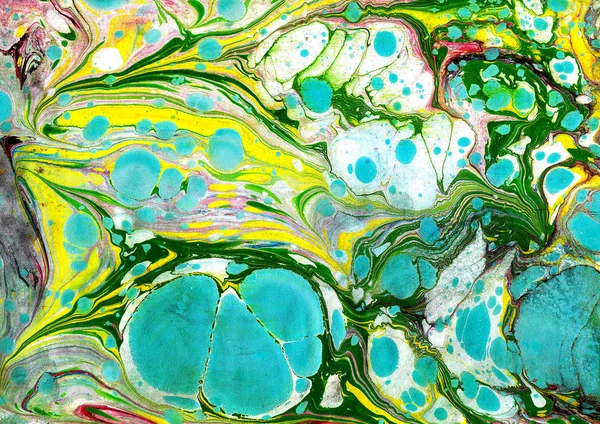 Marmor ebru färgglada akryl hälla mönster bakgrund. — Stockfoto