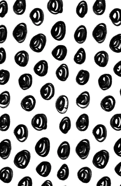 Hand getekende polka dot structuurpatroon. Stijlvolle monochroom doodles. Moderne vormgeving. — Stockfoto