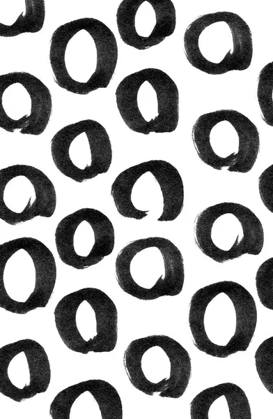 Hand getrokken cirkel structuurpatroon. Stijlvolle monochroom doodles. Moderne vormgeving. Hipster creatieve tegelbaar afdrukken. — Stockfoto