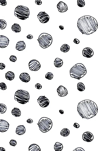 Modello di texture a pois disegnato a mano. Eleganti scarabocchi monocromatici. Design grafico moderno . — Foto Stock