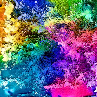 Petri kabına sanat sıvı. Renkli alkol, mürekkep, petri kabına yaşam renkli bakteri.