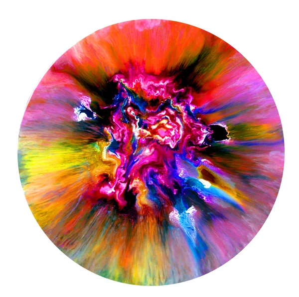 Arte fluida in una capsula di Petri. Alcol colorato, inchiostro, batteri colorati viventi in una capsula di Petri . — Foto Stock