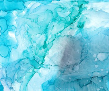 Alcohol ink sea texture. Fluid ink abstract background. art for design clipart