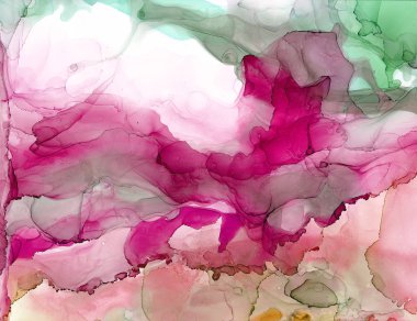 Alcohol ink sea texture. Fluid ink abstract background. art for design clipart