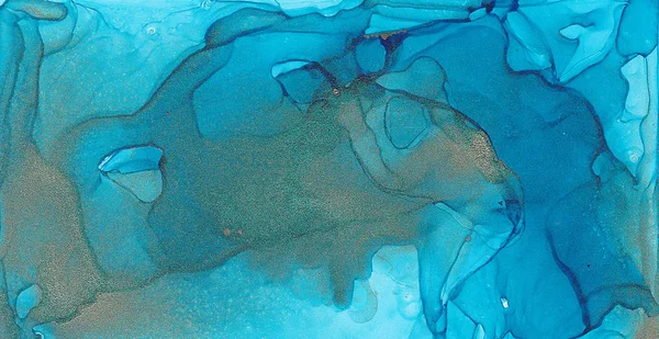 หมึกแอลกอฮอล์ ผิวทะเล พื้นหลังนามธรรมของหมึกเหลว ศิลปะสําหรับการออกแบบ — ภาพถ่ายสต็อก