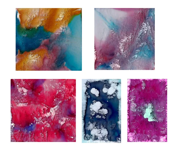 Kunst van de vloeistof in een petrischaal. Kleurrijke acryl, inkt, olie en aquarel marmer verf spatten. — Stockfoto
