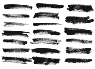 Siyah mürekkep grunge fırça darbeleri beyaz arka plan üzerinde ayarlayın..