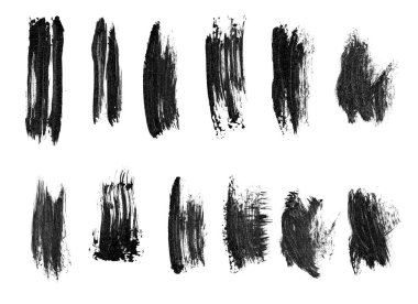 Siyah mürekkep grunge fırça darbeleri beyaz arka plan üzerinde ayarlayın..