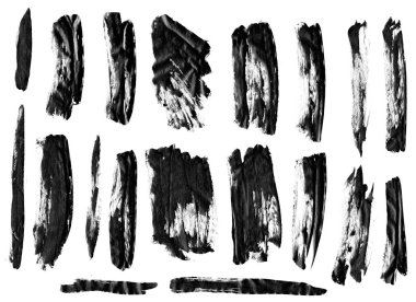 Siyah mürekkep grunge fırça darbeleri beyaz arka plan üzerinde ayarlayın..