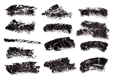 Siyah mürekkep grunge fırça darbeleri beyaz arka plan üzerinde ayarlayın..