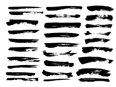 Siyah mürekkep grunge fırça darbeleri beyaz arka plan üzerinde ayarlayın..