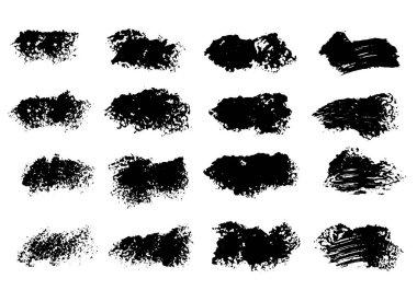 Siyah mürekkep grunge fırça darbeleri beyaz arka plan üzerinde ayarlayın..