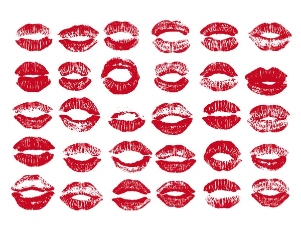 Conjunto de labios de mujer. Labio acuarela dibujado a mano aislado sobre fondo blanco. Ilustración de moda y belleza . — Vector de stock