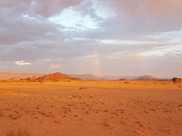 Magnifique Arc Ciel Dans Désert — Photo