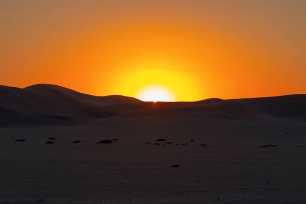 Coucher Soleil Sur Les Dunes Sable Dans Désert Namibien — Photo