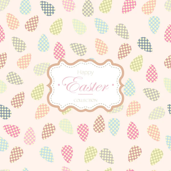 Easter Greeting Card Retro Style Background Rabbits Painted Easter Eggs — Stock Vector