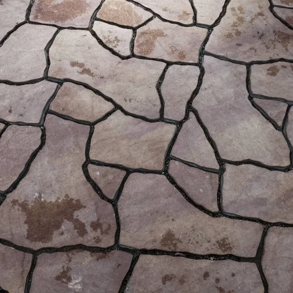 Modern Flagstone Mozaiklapok Véletlenszerű Kaotikus Textúrával Kőfalra Teraszra Vagy Teraszra — Stock Fotó
