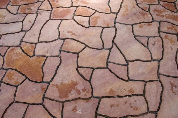 Modern Flagstone Mosaic Tiles Slabs Random Chaotic Texture Stone Wall — Stock Photo, Image