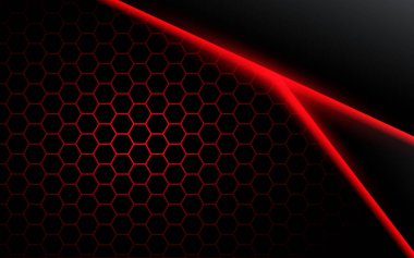 Metalik kırmızı siyah çerçeve düzeni tasarım Teknoloji İnovasyon kavramı arka plan - vektör