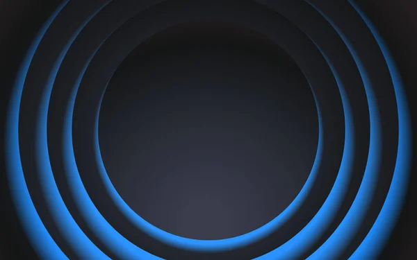 Abstract blue glowing circle vector background. Light round frame with copy space. - Vector