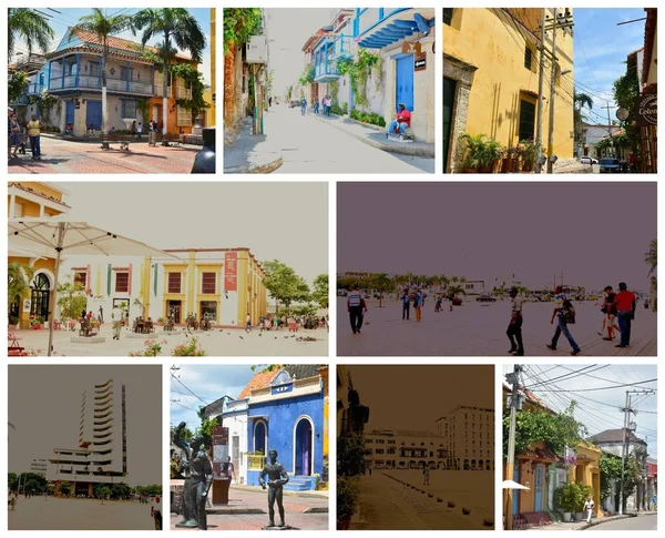 Mosaico Centro Histórico Cartagena Colombia — Foto de Stock