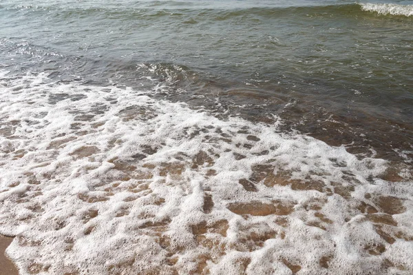 Spiaggia Sabbiosa Onde Marine — Foto Stock